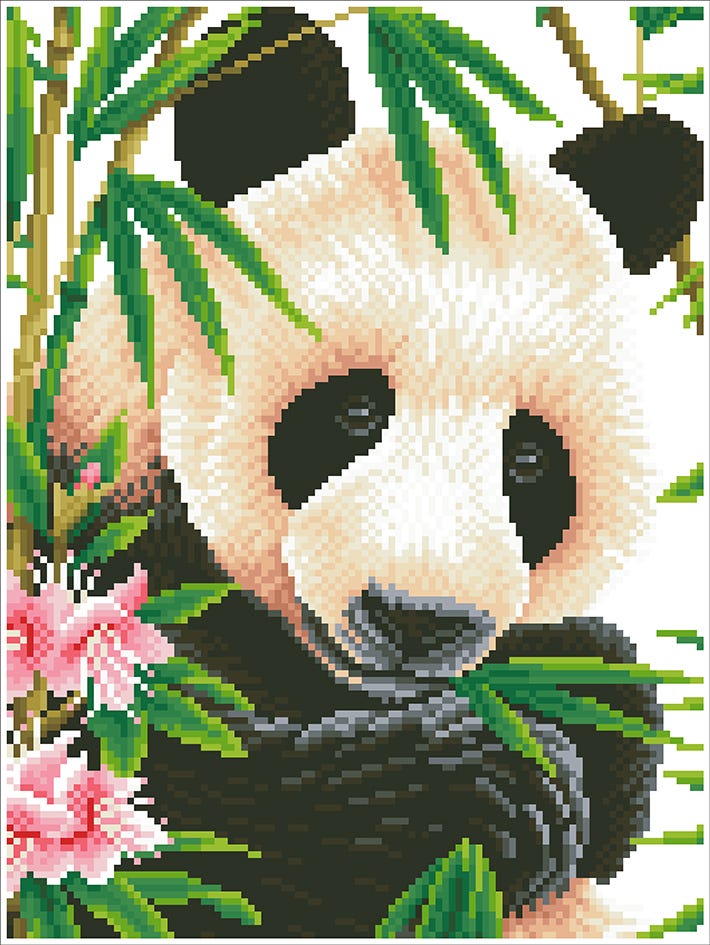 Dotting Diamond Set Panda Prince with Frame 40.00 x 30.00 CM