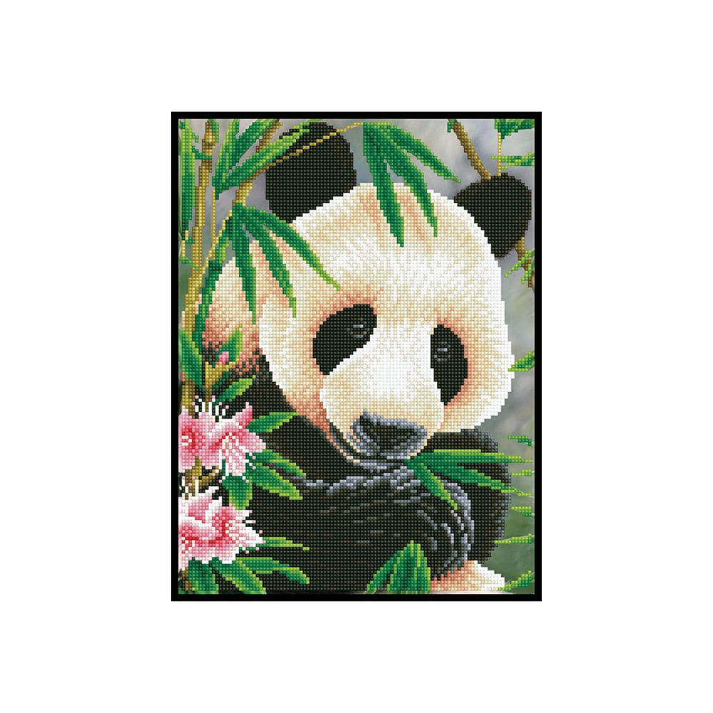 Dotting Diamond Set Panda Prince with Frame 40.00 x 30.00 CM