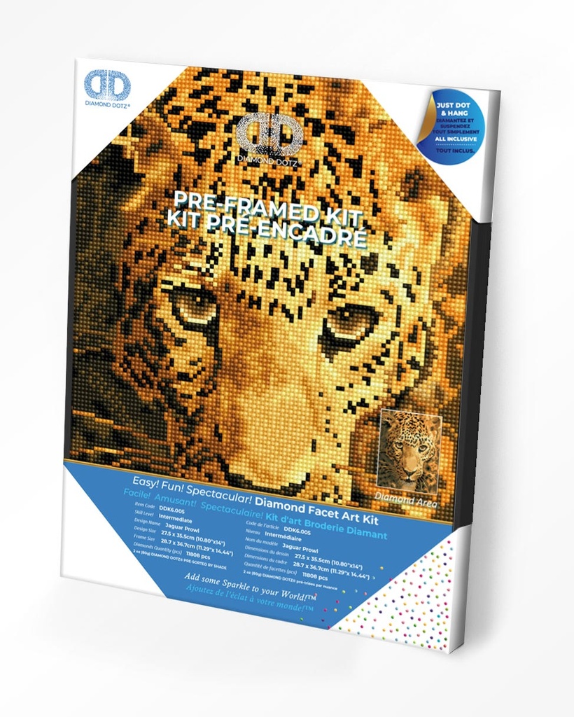 Dotting Diamond Set Jaguar Prowl with Frame 35.50 x 27.50 CM