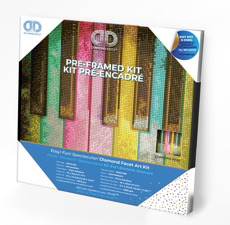 Dotting Diamond Set Piano Rainbow with Frame 30.00 x 30.00 CM