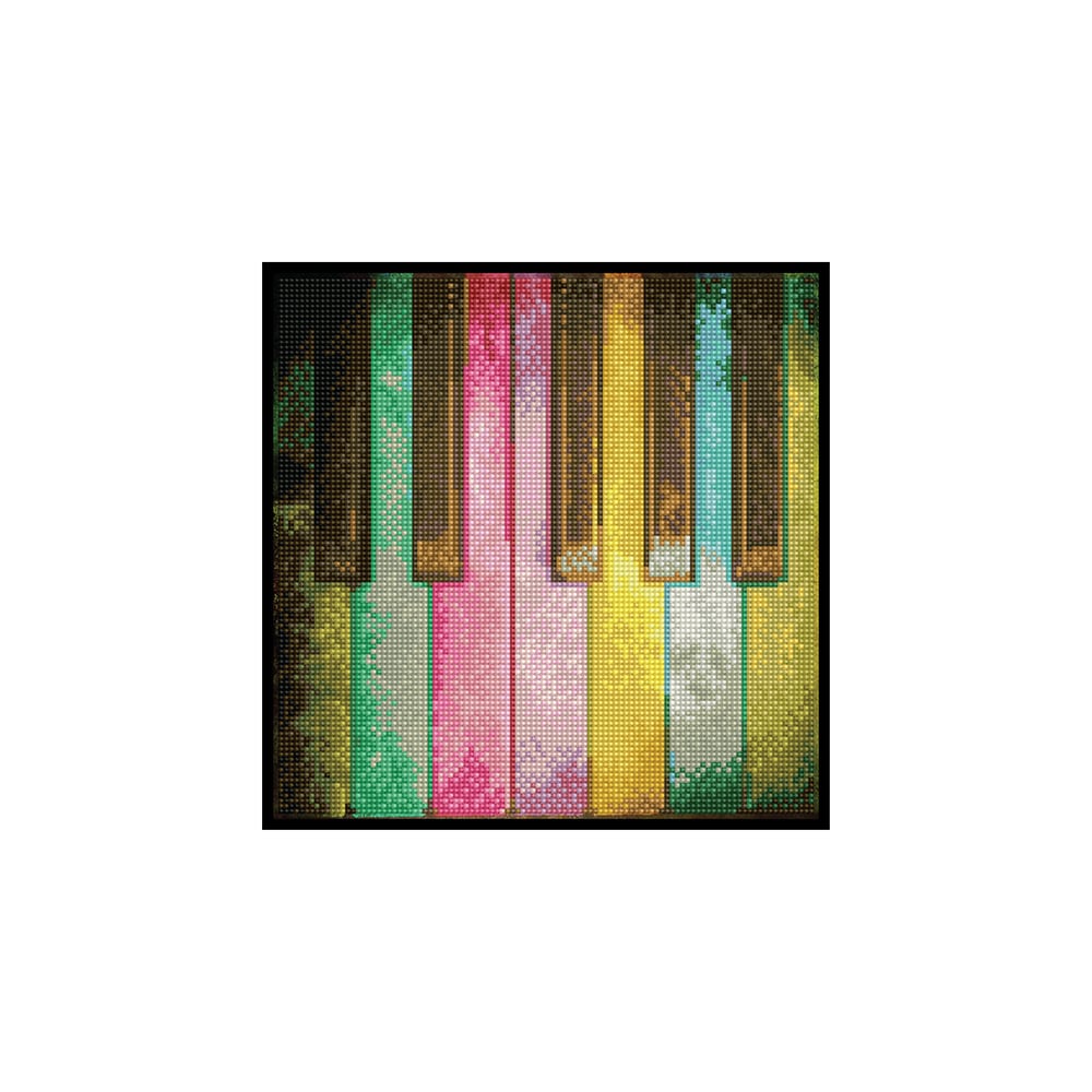 Dotting Diamond Set Piano Rainbow with Frame 30.00 x 30.00 CM