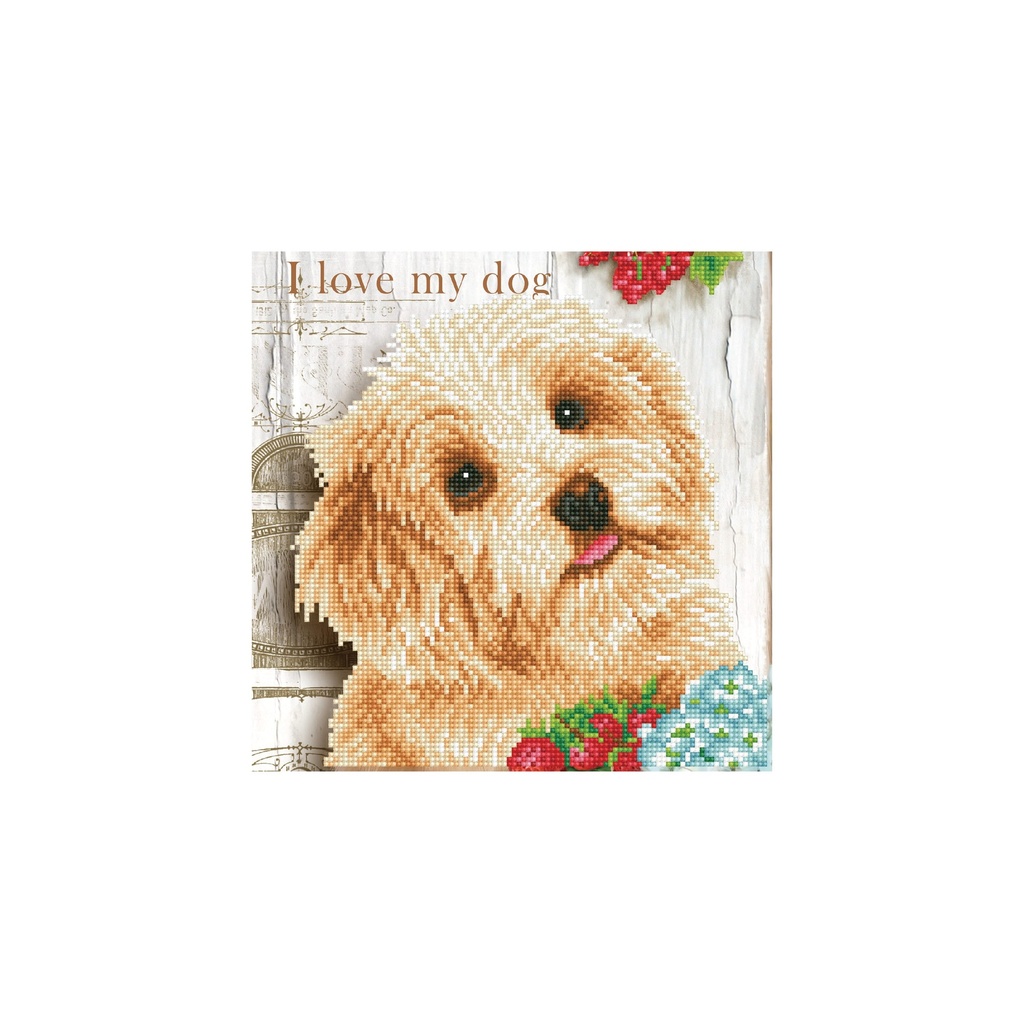 Dotting Diamond Set I love my Dog with Frame 30.50 x 30.50 CM