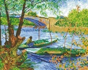 Dotting Diamond Fishing in Spring Van Gogh 40.00 x 50.00 CM