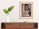 Dotting Diamond Indian Girl with Wolf 40.00 x 30.00 CM