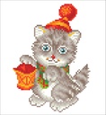 Dotting Diamond Christmas Kitten Glow 25.00 x 23.00 CM