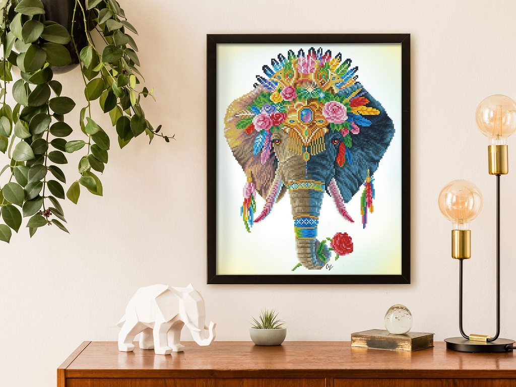 Dotting Diamond Bohemian Elephant 41.00 x 51.00 CM