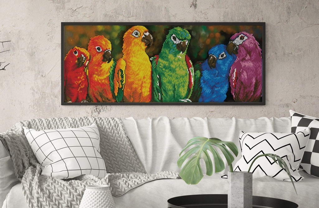 Dotting Diamond Rainbow Parrots 30.00 x 77.00 CM