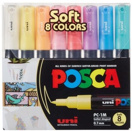 Uni Posca PC-1M Soft Colors PAC=08C