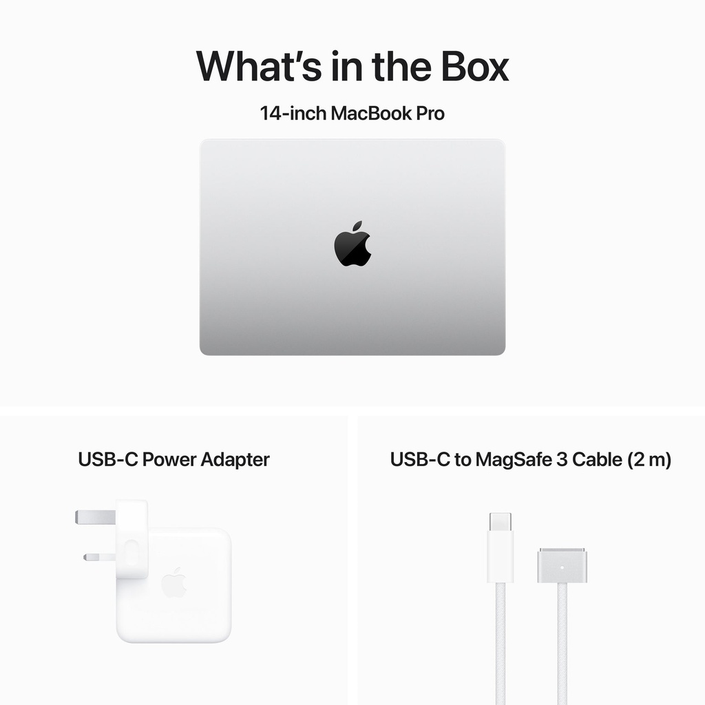 Apple  MacBook Pro 14-inch  M3 chip with 8 core CPU and 10 core GPU, 1TB SSD - Silver Consmt 