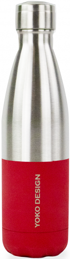BOUTEILLE "DUO" 500 ML ROUGE ET INOX / 8168