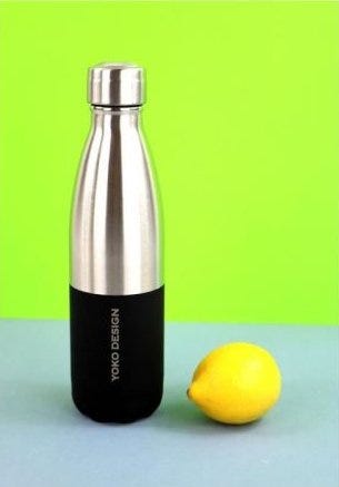 BOUTEILLE "DUO" 500 ML NOIRE ET INOX / 8167