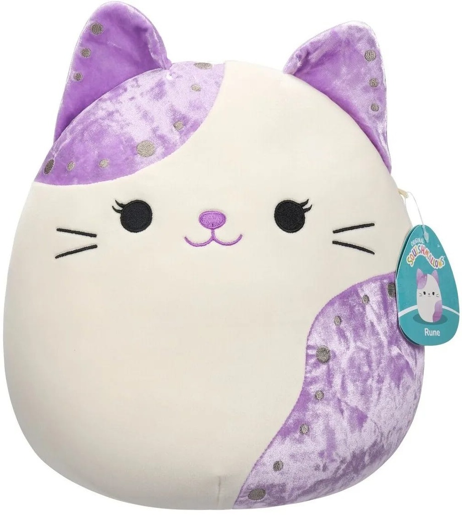 12IN MED PLUSH - WHITE VELVET CAT