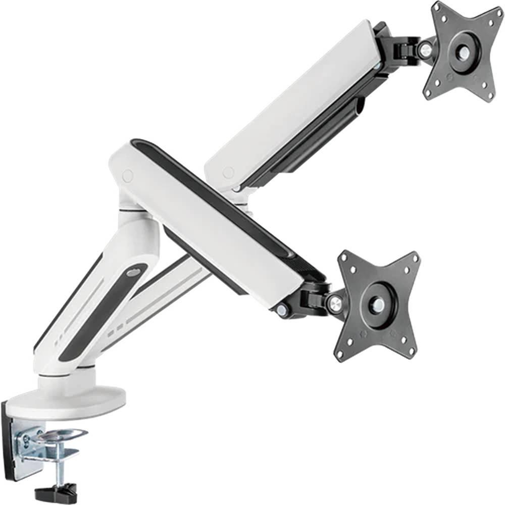 Twisted Minds Identity Premium Dual-Monitor Gaming Monitor Arms with RGB Lighting White