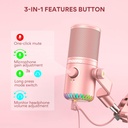 MAONO DM30-RGB PROGRAMMABLE CONDENSER USB MICROPHON RGB - PINK