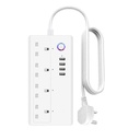 Smart WiFi Plug, Power Extension With 4 AC Outlets And 4 USB Ports - White