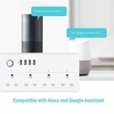 Smart WiFi Plug, Power Extension With 4 AC Outlets And 4 USB Ports - White