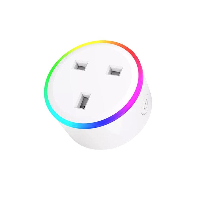 Smart WiFi (UK) Plug Socket With RGB LED Scene Light & App, Voice Control Works with Amazon Alexa,