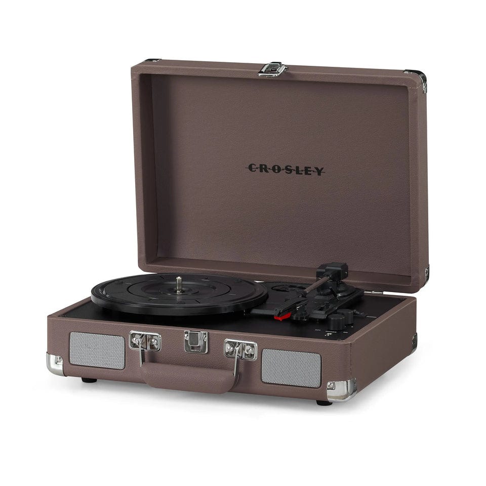CROSLEY CRUISER PLUS PORTABLE TURNTABLE WITH BLUETOOTH IN/OUT - PURPLE ASH