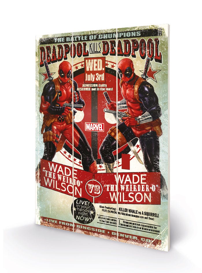 DEADPOOL - WADE VS WADE (WOOD PRINT)