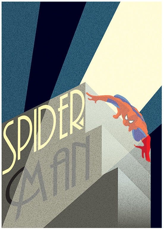 MARVEL DECO - SPIDER-MAN BUILDING (ART PRINT)