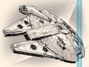 STAR WARS EPISODE VII - MILLENNIUM FALCON PENCIL ART (CANVASS PRINT)