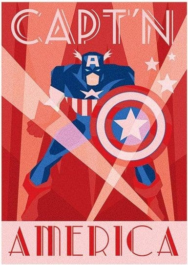 MARVEL DECO - CAPTAIN AMERICA (ART PRINT)
