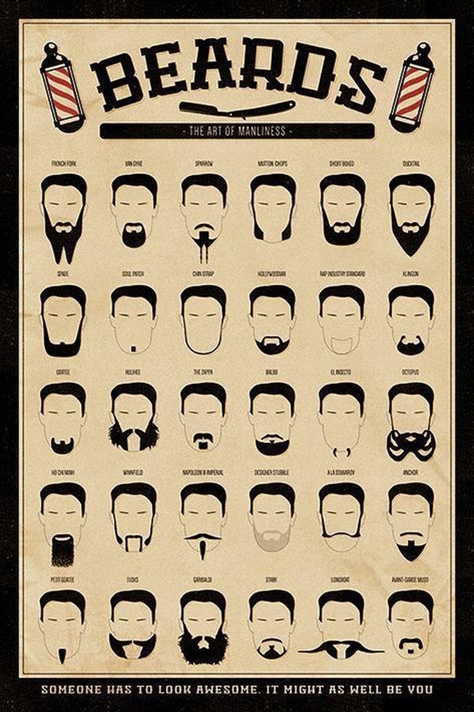 BEARDS - THE ART OF MANLINESS (MAXI POSTER)