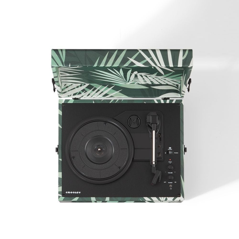 CROSLEY VOYAGER PORTABLE TURNTABLE WITH BLUETOOTH IN/OUT - BOTANICAL