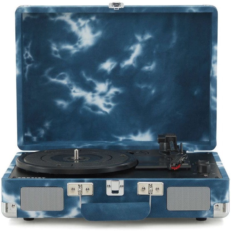 CROSLEY CRUISER PLUS PORTABLE TURNTABLE WITH BLUETOOTH IN/OUT - INDIGO