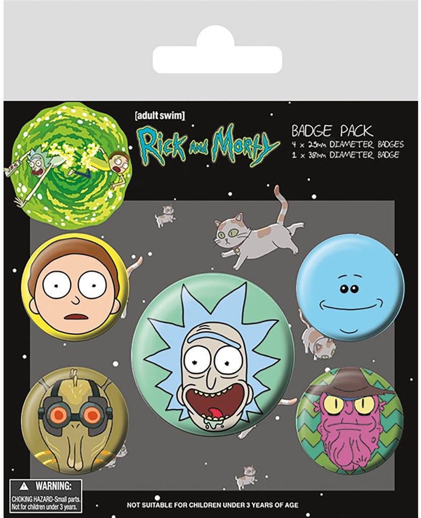 RICK AND MORTY - HEADS (BADGE PACK)