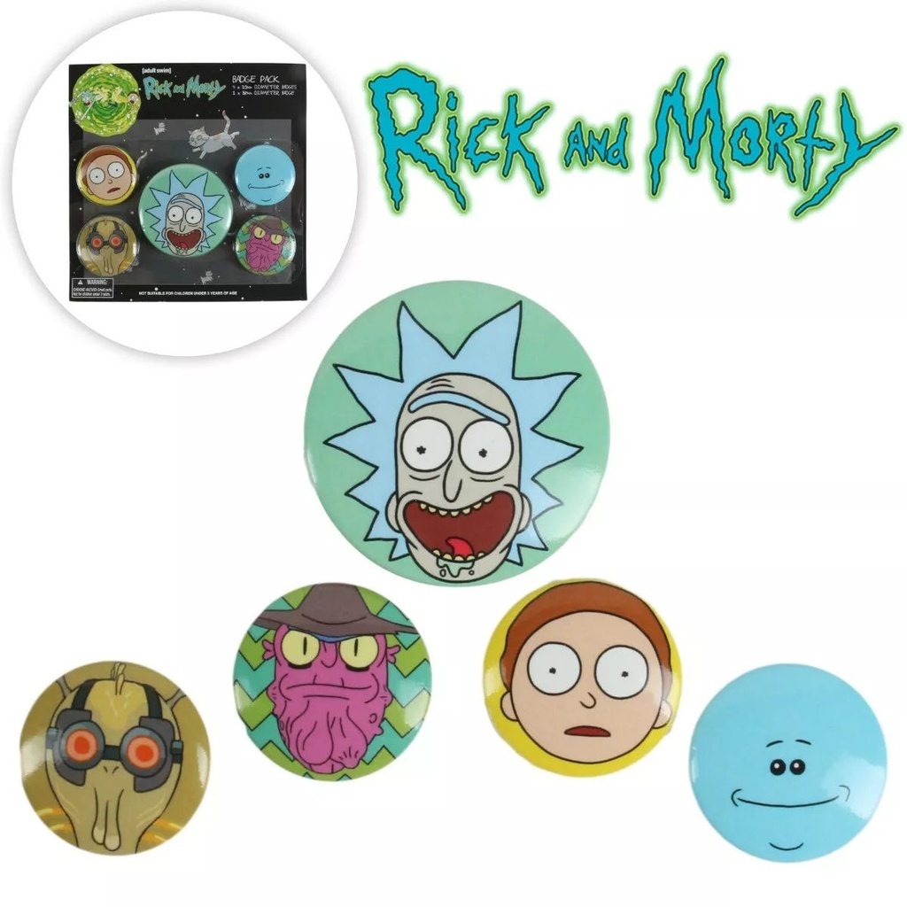 RICK AND MORTY - HEADS (BADGE PACK)
