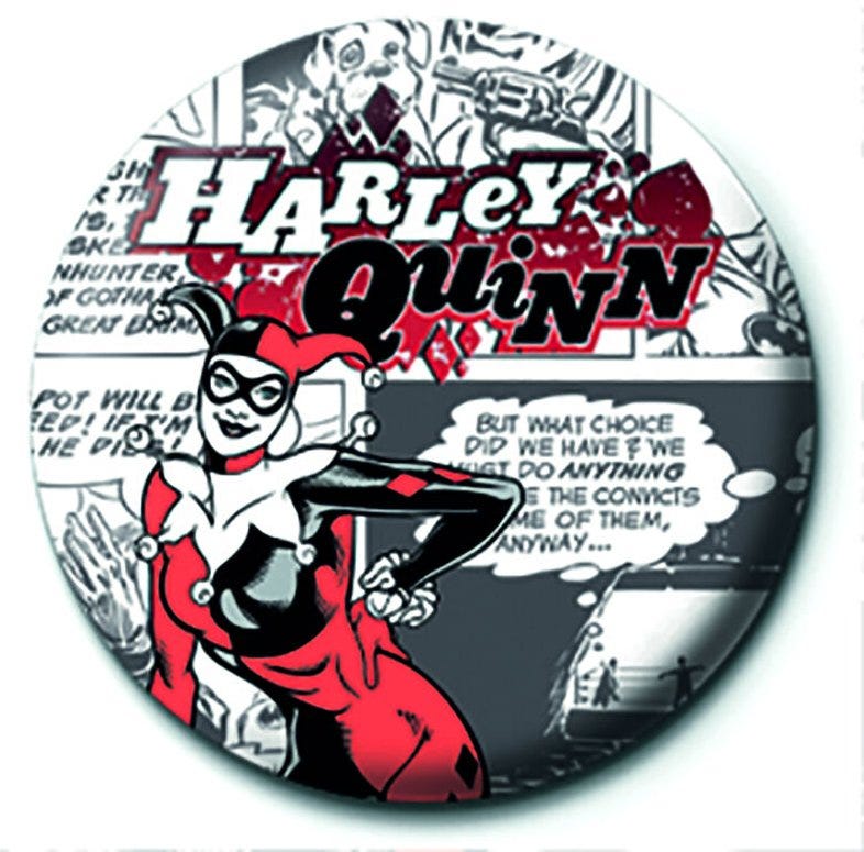 HARLEY QUINN - AKA (BUTTON BADGE)