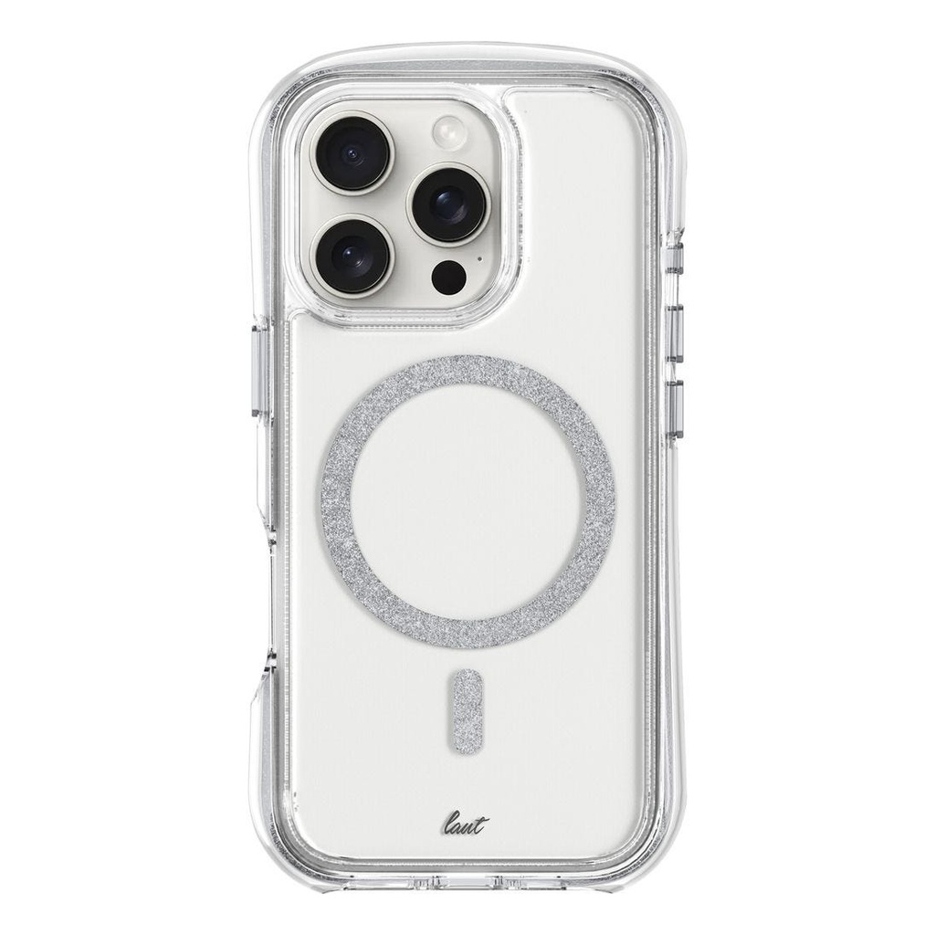 LAUT Aero Sparkle for iPhone 16 Pro - Crystal Silver
