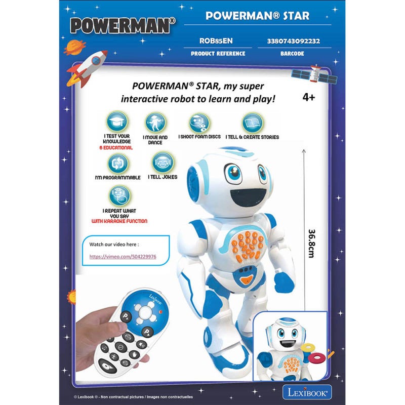 POWERMAN STAR INTERACTIVE ROBOT W/LEARN AND PLAY