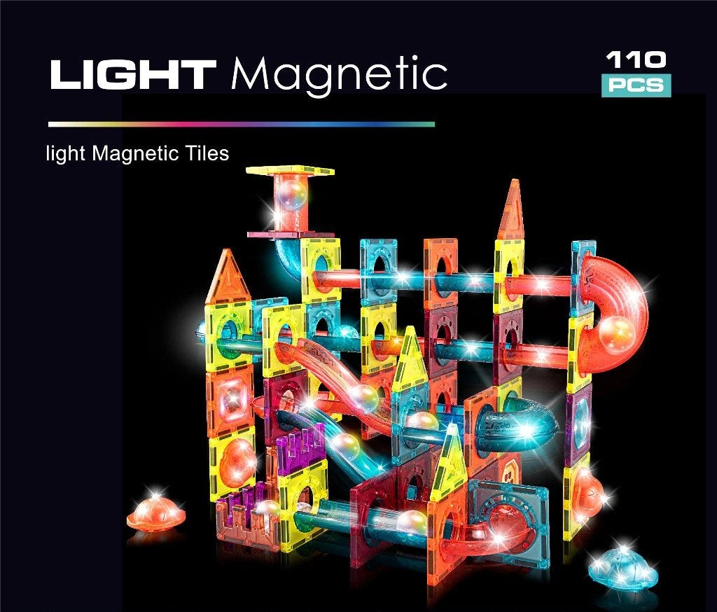 Magnetic Tiles 110pcs with Light