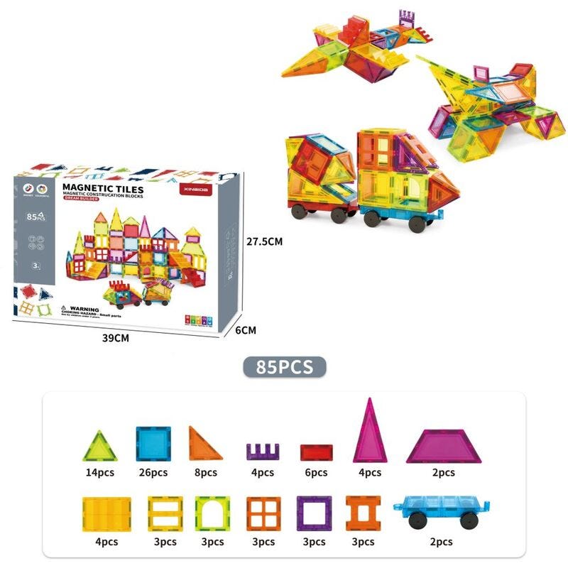 Magnetic construction blocks 85 pcs