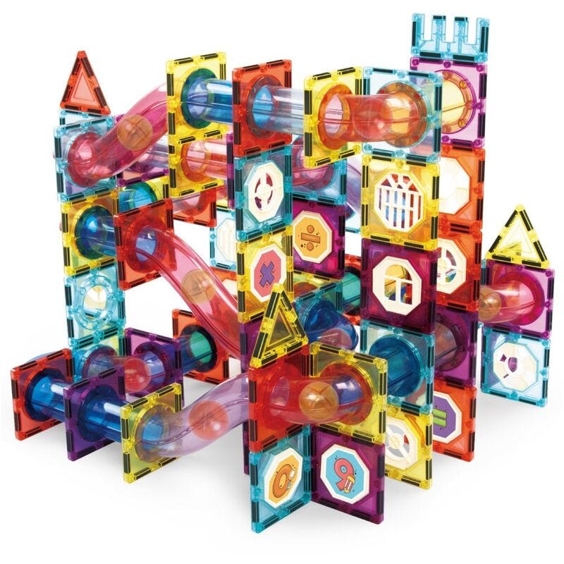 Magnetic tiles marble roller II 206 pcs