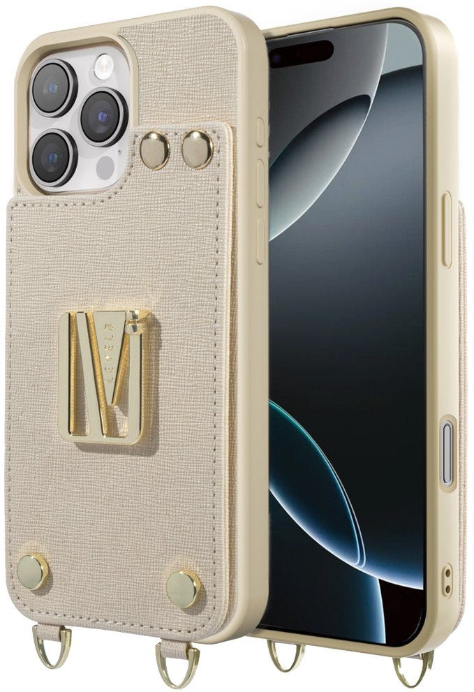 Levelo Serena Leather Case-iPhone 16 Pro -Beige