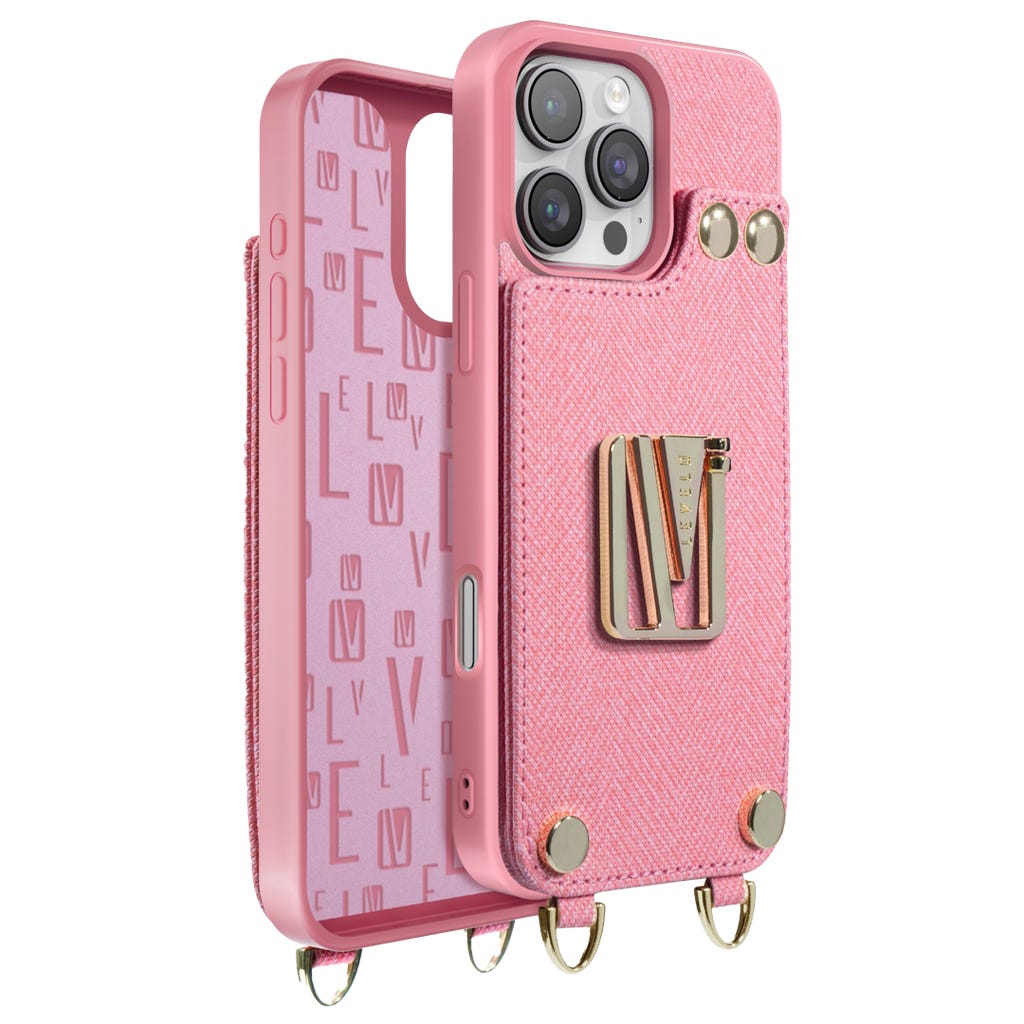 Levelo Serena Leather Case-iPhone 16 Pro -Pink