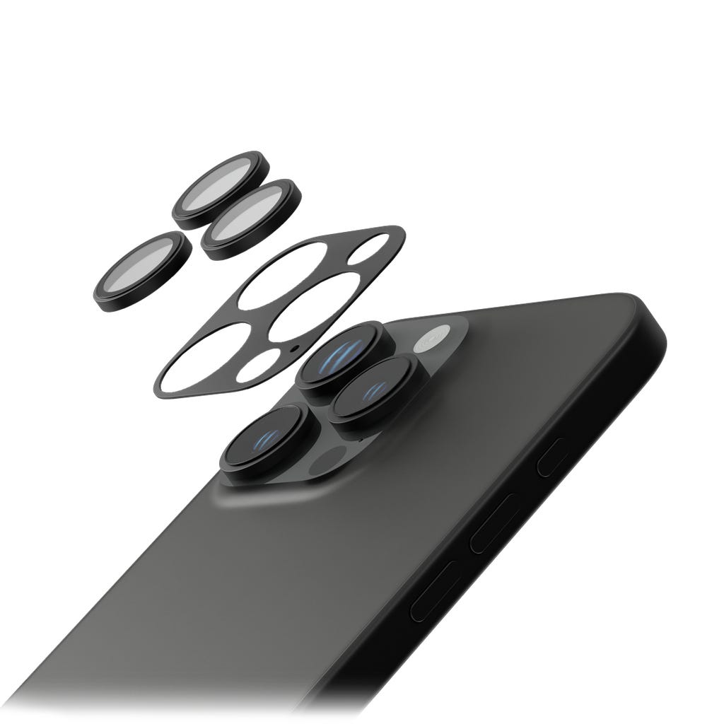 Levelo Trio Pro Camera Lens Protector -iPhone 16 Pro/Pro Max-Black