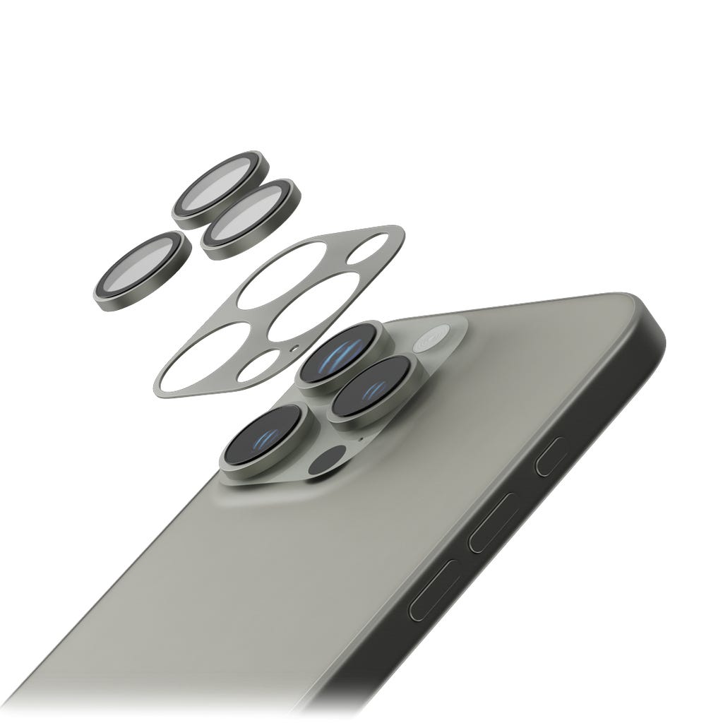 Levelo Trio Pro Camera Lens Protector -iPhone 16 Pro/Pro Max- Titanium