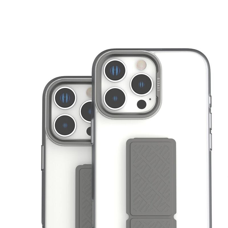 Levelo Morphix Clara Grip Case-iPhone 16 Pro - Gray