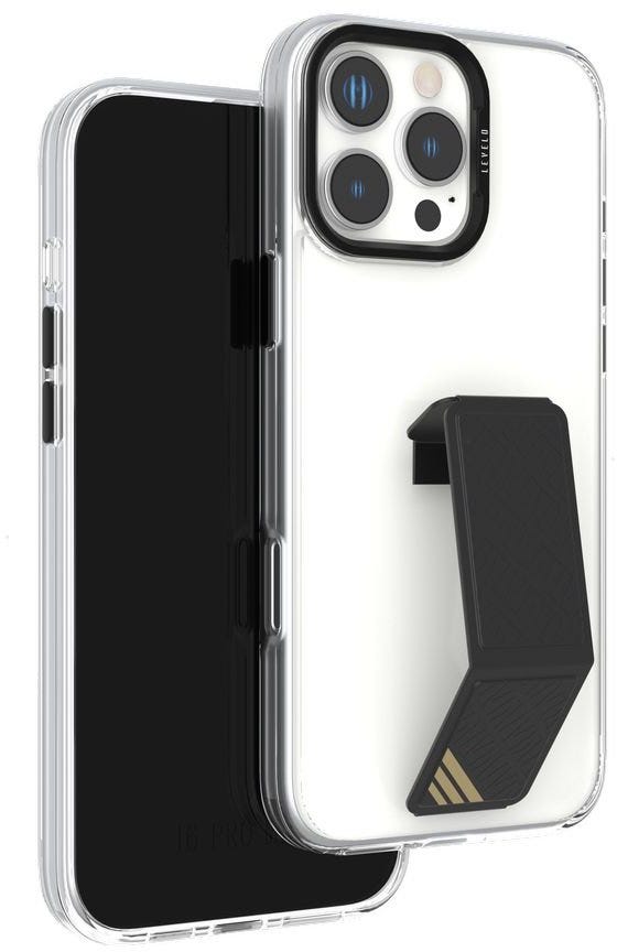 Levelo Morphix Clara Grip Case-iPhone 16 Pro - Black