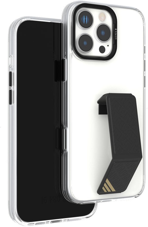 Levelo Morphix Clara Grip Case-iPhone 16 Pro Max-Black