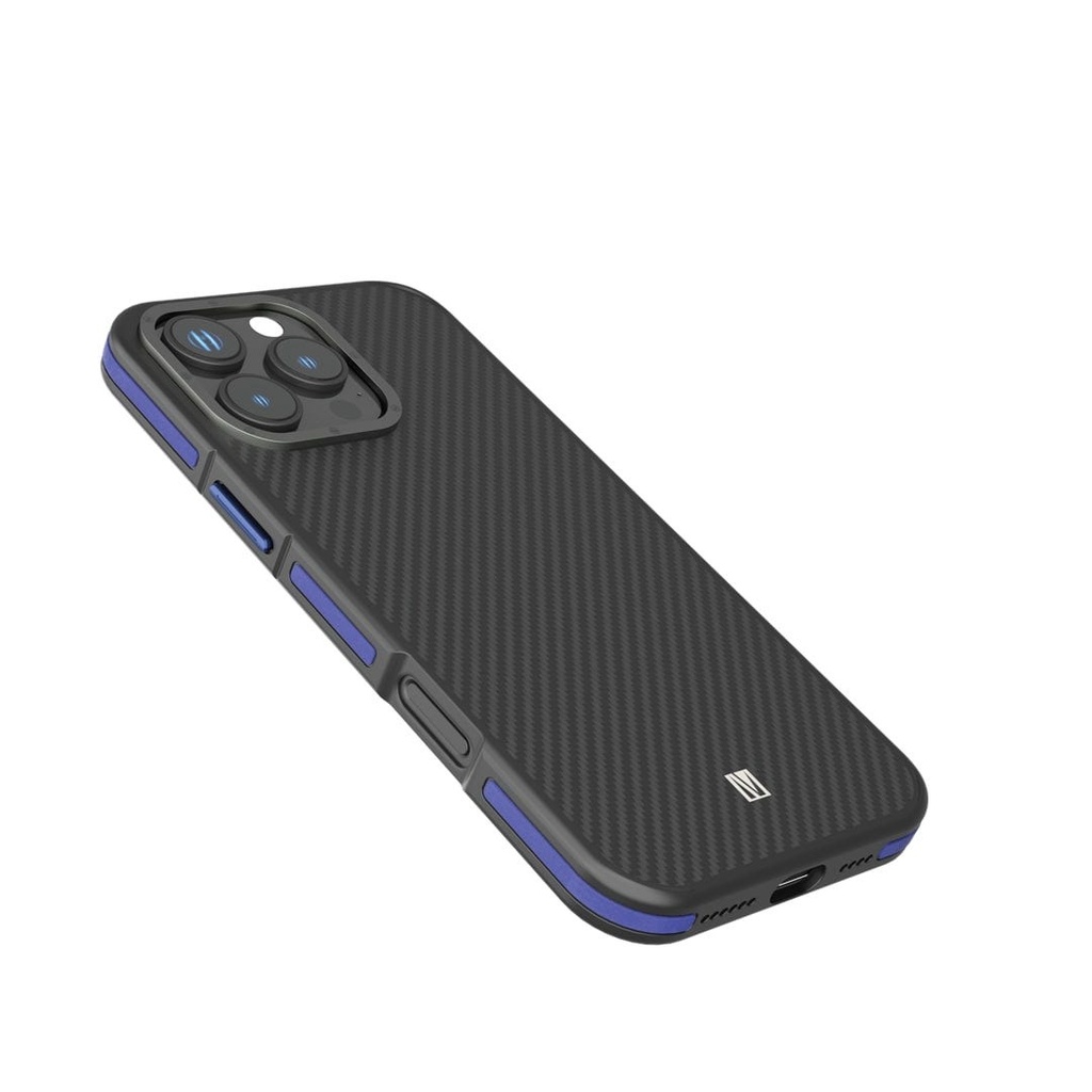 Levelo Ox Carbon Case-iPhone 16 Pro Max -iPhone 16 Pro - Blue