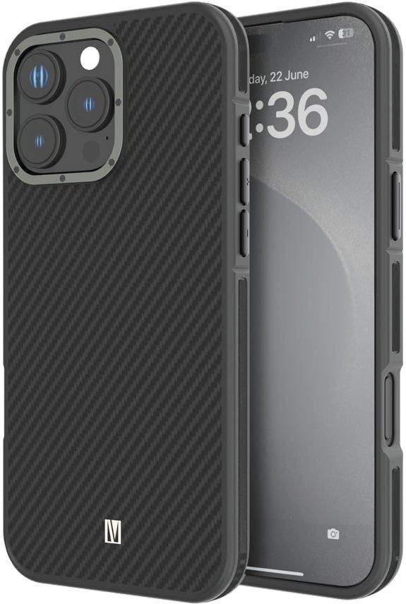 Levelo Ox Carbon Case-iPhone 16 Pro Max -iPhone 16 Pro - Black