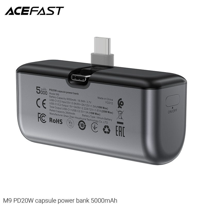 ACEFAST M8-5000 PD20W CAPSULE POWER BANK BLACK