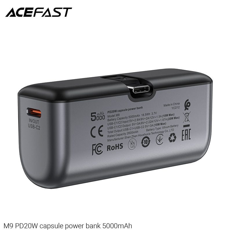 ACEFAST M8-5000 PD20W CAPSULE POWER BANK BLACK