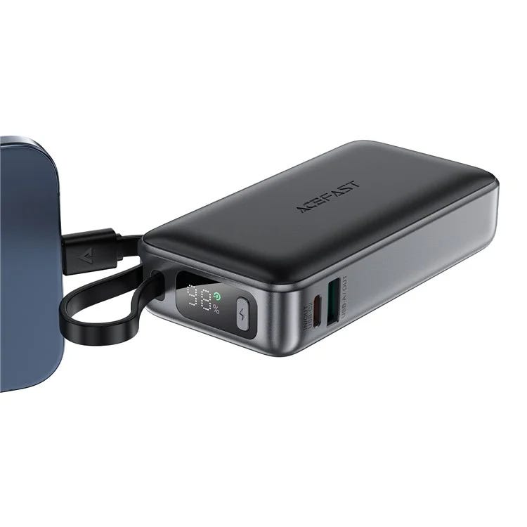 ACEFAST M7-10000 PD30W POWER BANK WITH CABLE BLACK