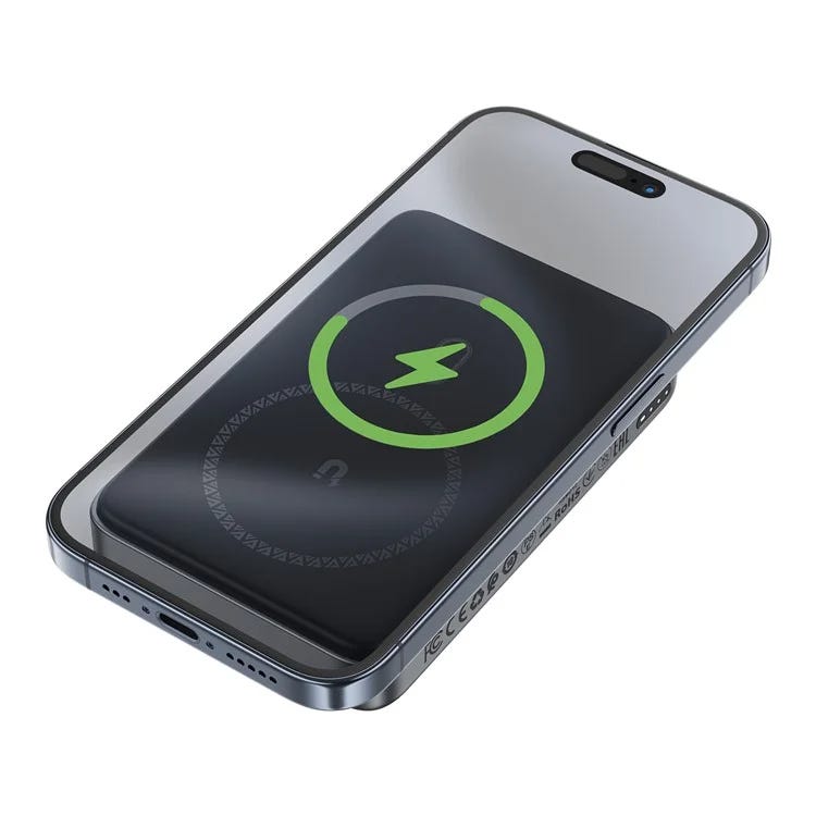 ACEFAST M10-10000 PD30W MAGNETIC WIRELESS CHARGING POWER BANK WITH CABLE BLACK